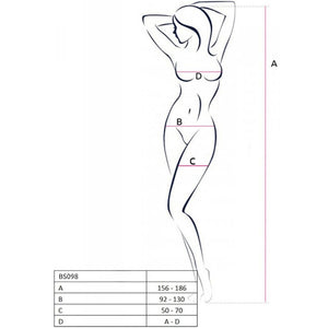 PASSION - BS098 BLACK BODYSTOCKING ONE SIZE PASSION WOMAN BODYSTOCKINGS
