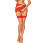 OBSESSIVE - S814 BAS ROUGE S/M OBSESSIVE Jarretière et BAS