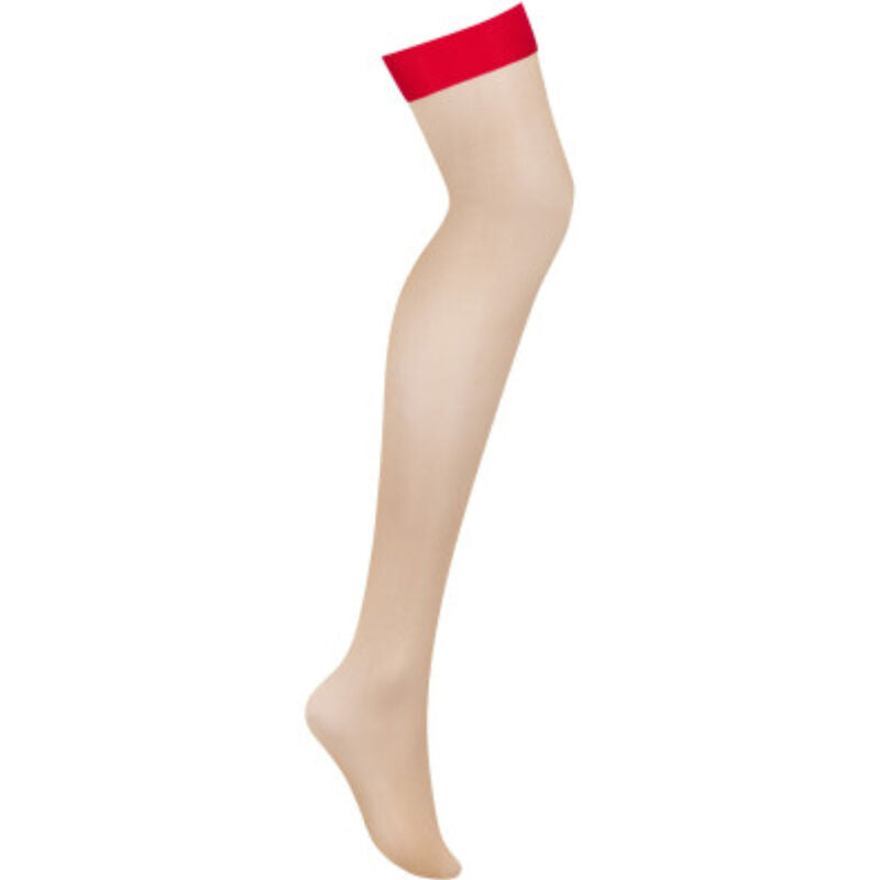 OBSESSIVE - S814 BAS ROUGE S/M OBSESSIVE Jarretière et BAS