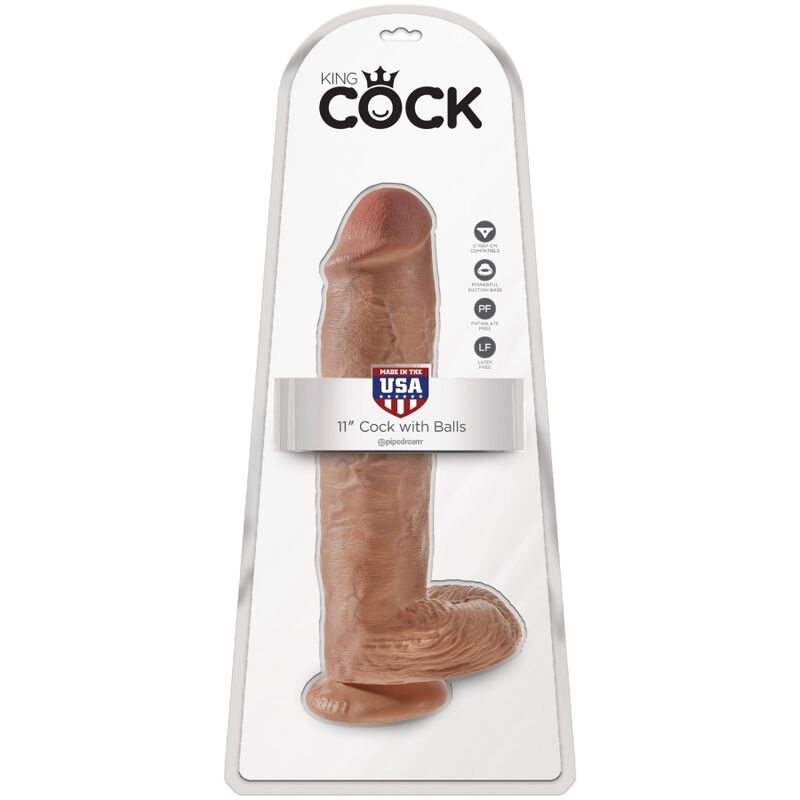 KING COCK – REALISTISCHER PENIS MIT EIER 22,6 CM KARAMELL KING COCK