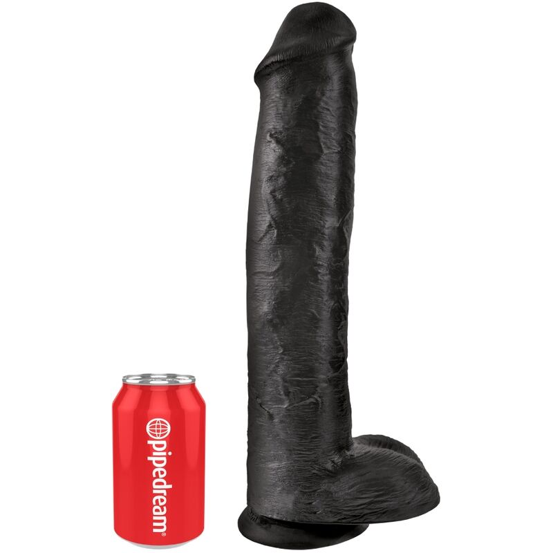 KING COCK – REALISTISCHER PENIS MIT EIER 34,2 CM SCHWARZER KING COCK