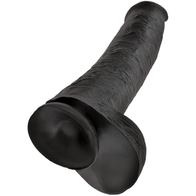KING COCK – REALISTISCHER PENIS MIT EIER 34,2 CM SCHWARZER KING COCK
