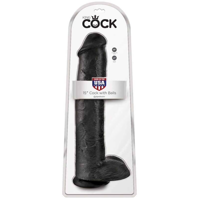 KING COCK – REALISTISCHER PENIS MIT EIER 34,2 CM SCHWARZER KING COCK