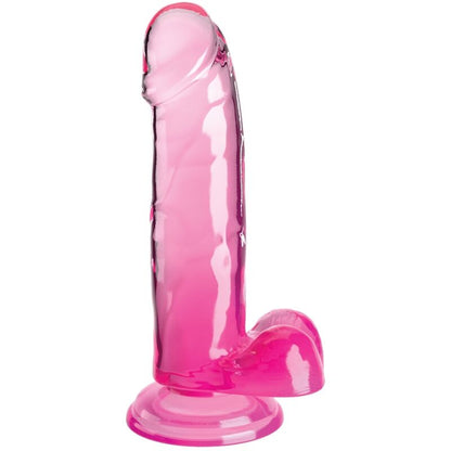 KING COCK - CLEAR REALISTIC PENIS WITH BALLS 15.2 CM PINK KING COCK