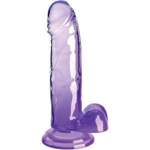 KING COCK - CLEAR REALISTIC PENIS WITH BALLS 15.2 CM PURPLE KING COCK