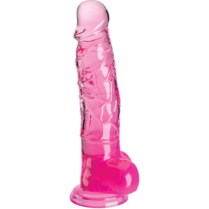 KING COCK - CLEAR REALISTIC PENIS WITH BALLS 16.5 CM PINK KING COCK