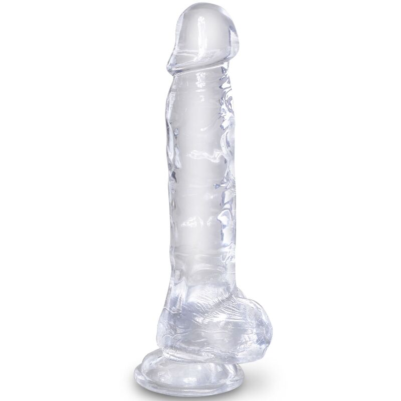 KING COCK — DZIDRS REĀLISTS PENIS AR Bumbiņām 16,5 CM caurspīdīgs