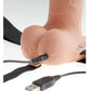 FETĪŠA FANTĀZIJAS SĒRIJA - REGULĒJAMS IEKĀRTAS REĀLISTS PENIS AR UZLĀDĒJAMĀM Bumbiņām UN VIBRATORU 23 CM