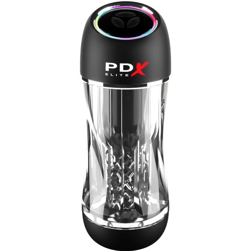 PDX ELITE — caurspīdīgs STROKER VIEWTUBE PRO VIBRATORS