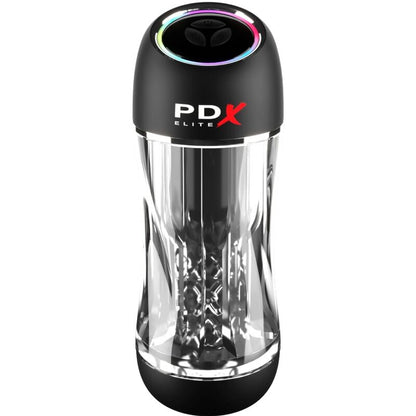 PDX ELITE — caurspīdīgs STROKER VIEWTUBE PRO VIBRATORS