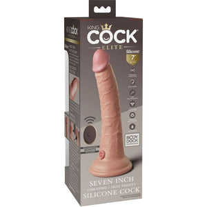 KING COCK - ELITE REALISTIC DILDO VIBRATOR & SILICONE REMOTE CONTROL 17.8 CM KING COCK
