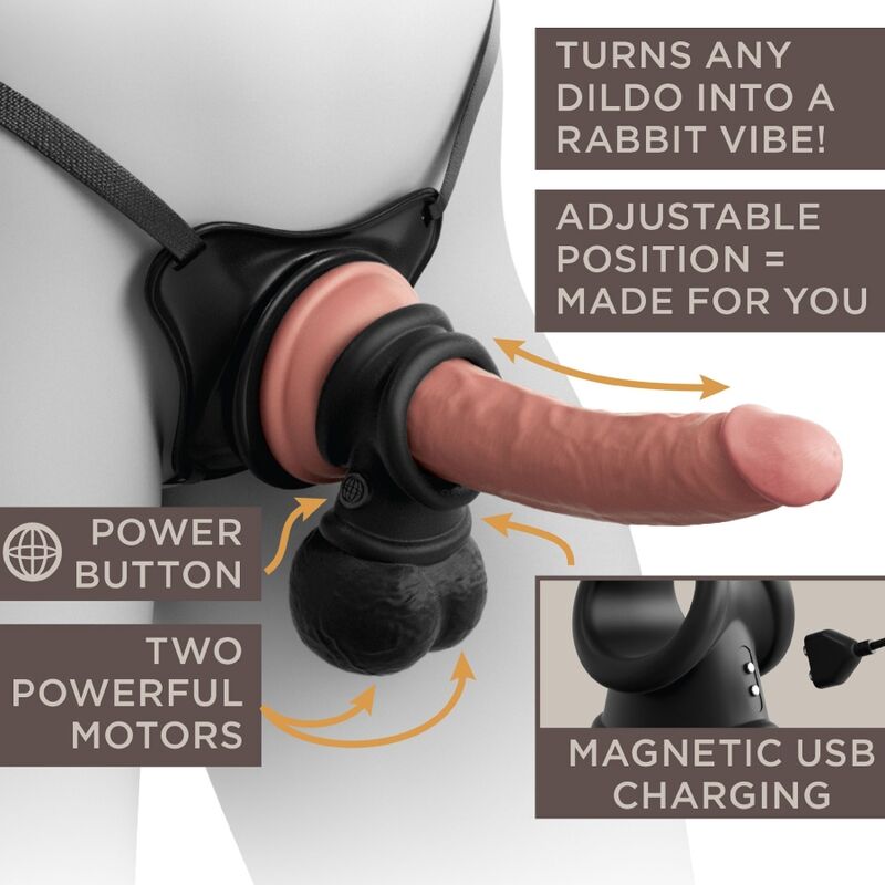 KING COCK - ELITE RING MIT VIBRIERENDEN HODEN AUS SILIKON KING COCK