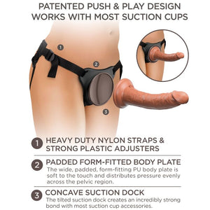 KING COCK - ELITE COMFY ADJUSTABLE HARNESS WITH DILDO 17.8 CM KING COCK