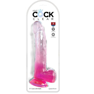 KING COCK - ПРОЗРАЧНЫЙ ДИЛДО С ЯИЧКАМИ 20,3 СМ РОЗОВЫЙ