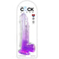 KING COCK — dzidrs DILDO AR sēkliniekiem 20,3 CM PURPULS