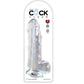 KING COCK — DIDŽS DILDO AR sēkliniekiem 20,3 CM caurspīdīgs