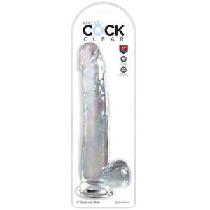 KING COCK - CLEAR DILDO WITH TESTICLES 24.8 CM TRANSPARENT KING COCK