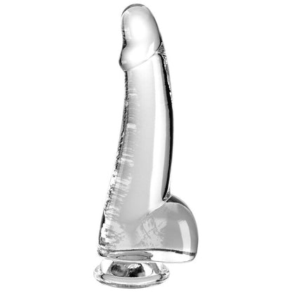 KING COCK — DIDŽS DILDO AR sēkliniekiem 15,2 CM caurspīdīgs