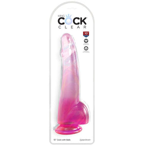 KING COCK - ПРОЗРАЧНЫЙ ДИЛДО С ЯИЧКАМИ 19 СМ РОЗОВЫЙ