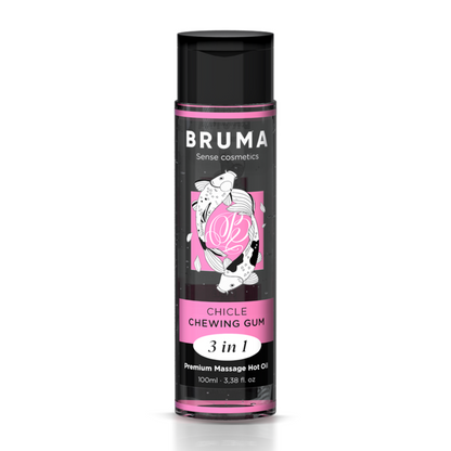BRUMA Premium Massage Hot Oil 3 in 1 Chewing Gum Flavor 100ml Bottle