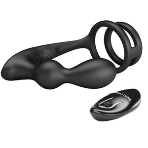 PRETTY LOVE - MARSHALL PENIS RING WITH VIBRATORY ANAL PLUG WITH REMOTE CONTROL PRETTY LOVE MALE