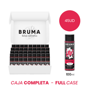 BRUMA Premium Massage Hot Oil Strawberry, 3 in 1, 45 units, 100ml box, sensual and warming effect, full case display