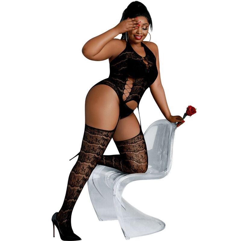 MOONLIGHT — MODELIS 2 BODYSTOCKING BLACK PLUS IZMĒRS