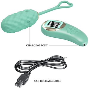 PRETTY LOVE - VIVIAN GREEN REMOTE CONTROL VIBRATING EGG PRETTY LOVE LED