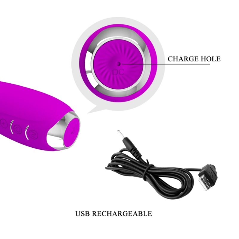 PRETTY LOVE - HECTOR RECHARGEABLE ELECTROSHOCK VIBRATOR WATERPROOF PURPLE PRETTY LOVE FLIRTATION
