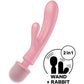 SATISFYER - TRIPLE LOVER RABBIT ВИБРАТОР-МАССАЖЕР РОЗОВЫЙ