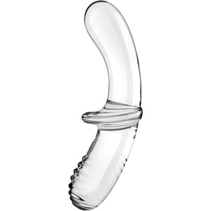 APMIERINĀTĀJS - DUBULTĀ KRISTĀLA DILDO caurspīdīgs