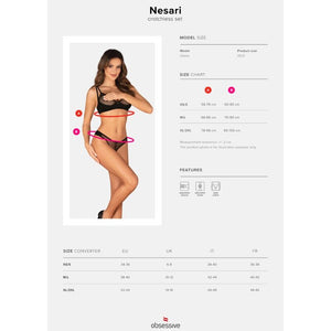 OBSESSIVE - NESARI КОМПЛЕКТ ИЗ ДВУХ ПРЕДМЕТОВ С ВЫРЕЗОМ XS/S