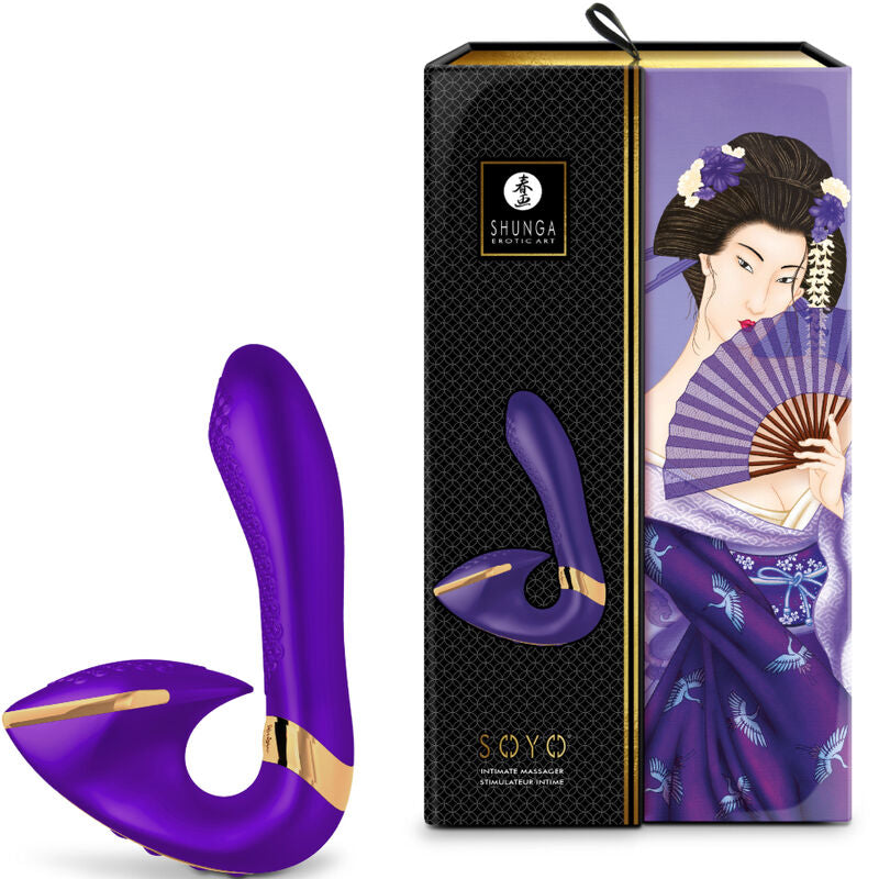 SHUNGA SOYO Intimate Massager Pink displayed with packaging, designed for multisensory pleasure and multiple orgasms.