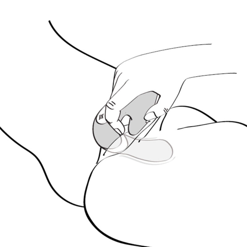 Illustration of SHUNGA SOYO Intimate Massager used to stimulate multiple areas including clitoris, labia, perineum, and G-spot.