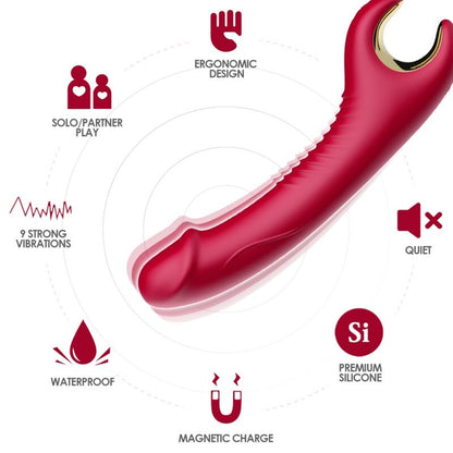ARMONY - PRINCE DILDO VIBRATORS &amp; ROTATOR RED