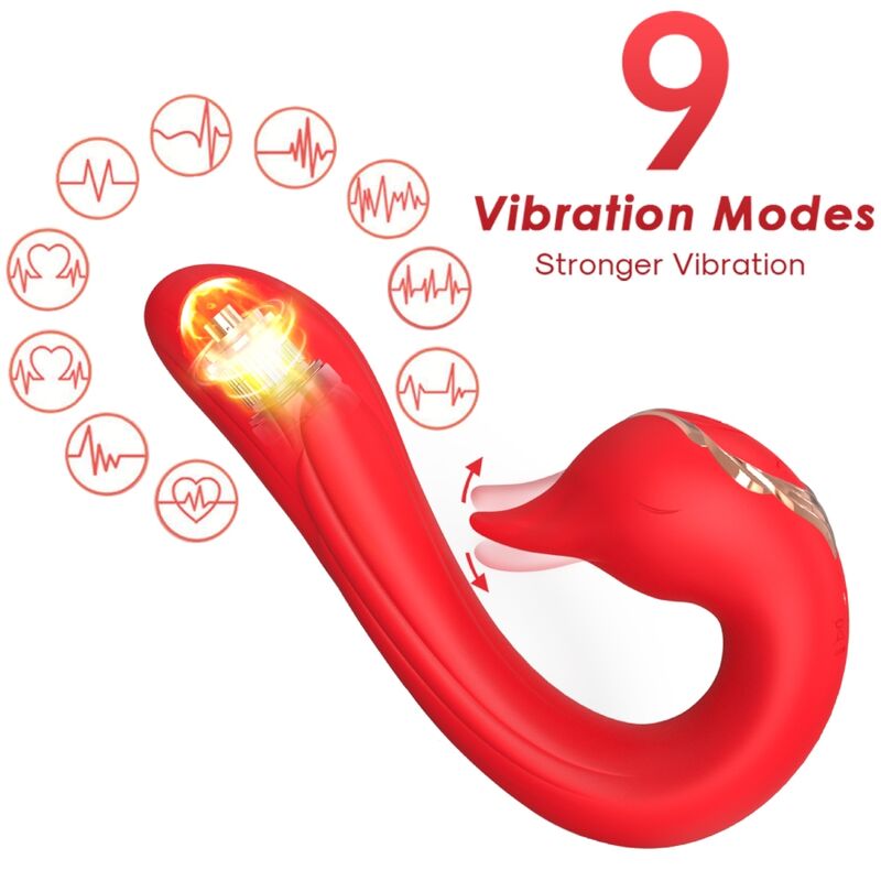 ARMONY - DELFIN VIBRATORS MULTIPOSITION &amp; HEAT EFECT RED