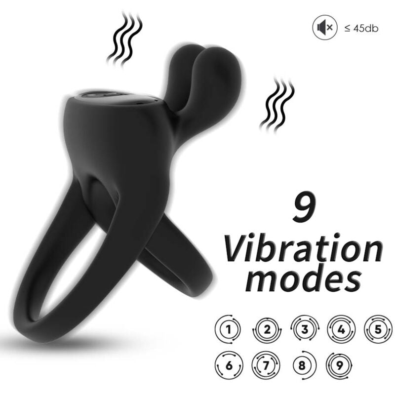 ARMONY - Gredzenveida VIBRATORS RABIT BLACK