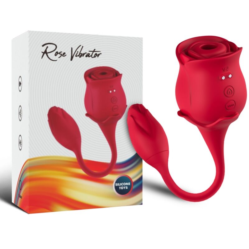 ARMONY — ROSE LICKING VIBRATING DE CLIT &amp; VIBRATOR 10 MODES RED