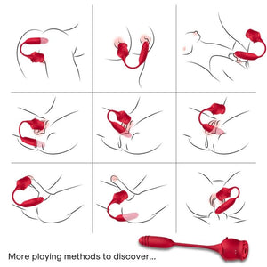 ARMONY - ROSEKNIGTH LICKING VIBRATING CLIT & VIBRATOR RED ARMONY STIMULATORS