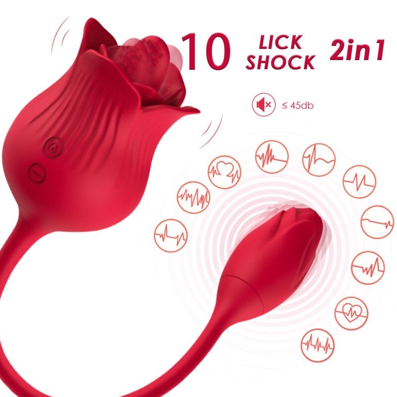 ARMONY — ROZĀ KLITORA STIMULĀTORA VIBRATORS AR ASTI 10 REŽĪMI SARKANĀ