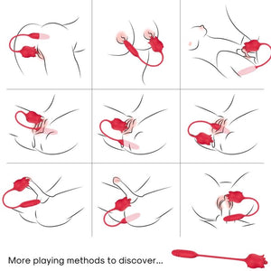 ARMONY - ROSE 3 В 1, СТИМУЛЯТОР, ПРИСАСЫВАНИЕ И UP&amp;DOWN С КРАСНЫМ ХВОСТОМ