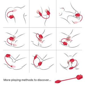 ARMONY - ROSE 2 В 1 СТИМУЛЯТОР ВСАСЫВАНИЯ И ВИБРАТОР 10 РЕЖИМОВ С КРАСНЫМ ХВОСТОМ