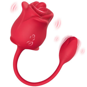 ARMONY - ROSE 2 IN 1 SUCTION STIMULATOR & VIBRATOR 10 MODES WITH RED TAIL ARMONY STIMULATORS
