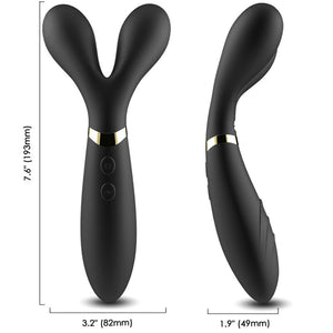 ARMONY — Y-WAND MASĀŽIS UN VIBRATORS DIVGALVA, MELNA