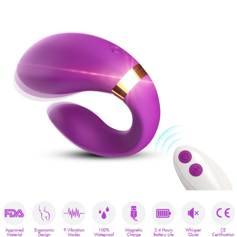 ARMONY - CRESCENT VIBRATORS PĀRIEM TĀLVADĪBAS PULTS PURPA