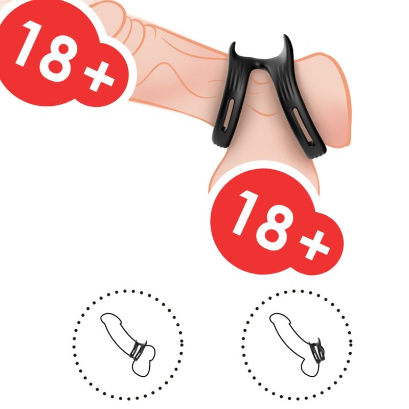 ARMONY - DUALRIGA DUBULTS ELASTĪGS Gredzens, MELNS