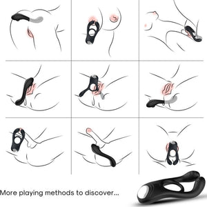 ARMONY - VEYRON DOUBLE VIBRATOR RING TOY FOR COUPLES BLACK ARMONY FOR HIM