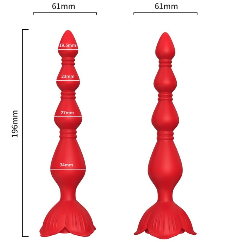 ARMONY — ROZĀ VIBRATORS PAGODA UN ANĀLĀS PLUG RED