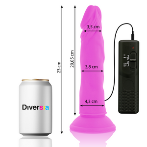 DIVERSIA - ГИБКИЙ ВИБРАЦИОННЫЙ ДИЛДО ФИОЛЕТОВЫЙ 23 СМ -O- 4.3 СМ