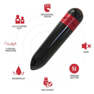 ARMONY - ROCKET VIBRATOR BULLET REMOTE CONTROL BLACK ARMONY STIMULATORS